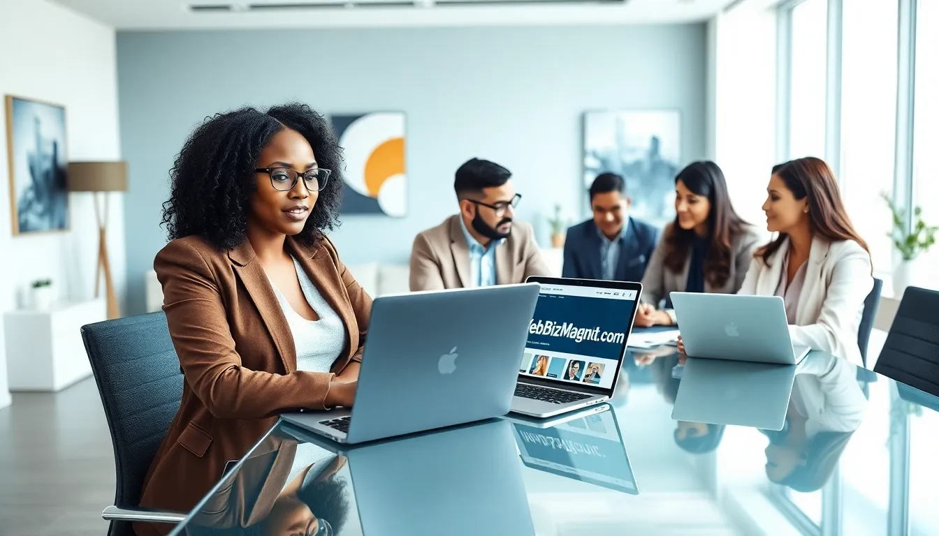 diverse team collaborating in a modern office setting.