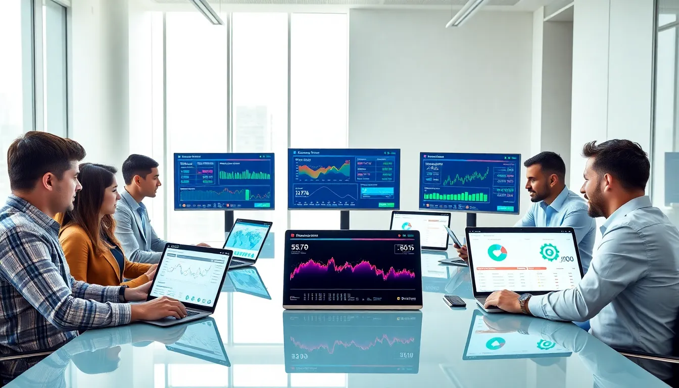 diverse team discussing cryptocurrency strategies in a modern office.