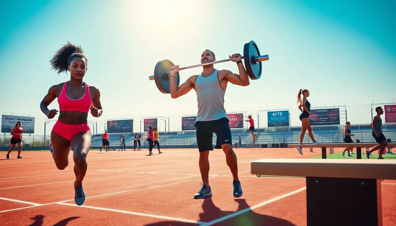 three athletes training at a sports complex, depicting the rate competitions plateau.
